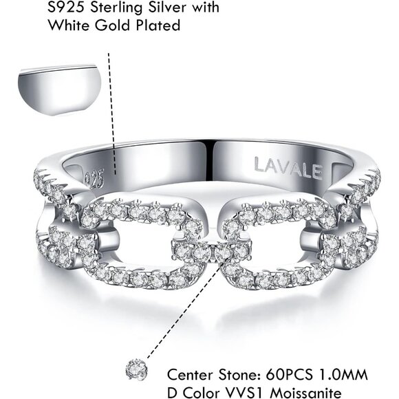 Women's Moissanite Wedding Band VVS1 Lab Created Diamond Rings Stackable - Picture 2 of 7